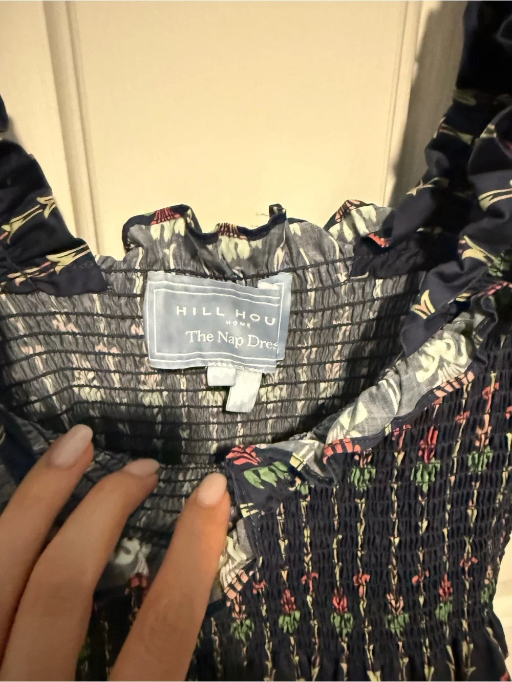 Hill House - The Nap dress- Navy Patterned Midi Skirt - Picture 4 of 4